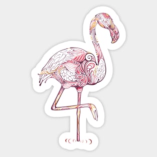 Pink Flamingo  Zentangle Abstract Sticker